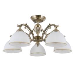 Netlighting Feneza Stylish 5 Light Multi Arm Semi Flush Ceiling Lamp E27 in Brown