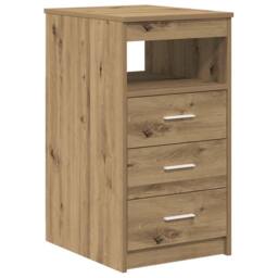 Berkfield Home Desk with Cabinet Artisan Oak Engineered Wood in Brown - thumbnail 5
