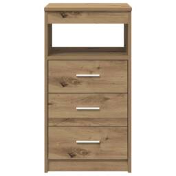 Berkfield Home Desk with Cabinet Artisan Oak Engineered Wood in Brown - thumbnail 7