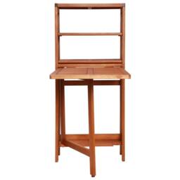 Berkfield Home 3 Piece Folding Bistro Set Solid Acacia Wood in Brown - thumbnail 5
