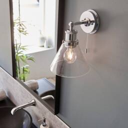 Netlighting 'CATANZARO' Non Dimmable Stylish Contemporary Bathroom Glass Wall Lamp in Grey - thumbnail 3