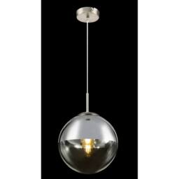 Netlighting Varus 25cm Globe Pendant Nickel Matt Transparent Glass Shade 1x E27 in Grey - thumbnail 5