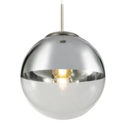 Netlighting Varus 25cm Globe Pendant Nickel Matt Transparent Glass Shade 1x E27 in Grey - thumbnail 4