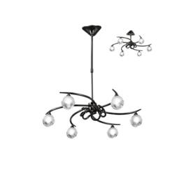 Netlighting Fragma Telescopic Semi Flush Convertible 6 Light G9 Black Chrome
