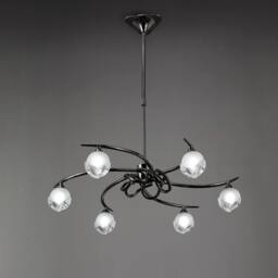 Netlighting Fragma Telescopic Semi Flush Convertible 6 Light G9 Black Chrome - thumbnail 6