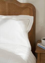 Truly Set of 2 White 100% Linen Ladder Stitch Oxford Pillowcase - Size: Standard Pillow Case - thumbnail 1