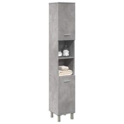 Berkfield Home Bathroom Cabinet Concrete Grey 30x30x179 cm Engineered Wood - Size: 30 x 30 x 179 cm - thumbnail 1