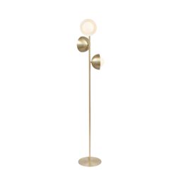 Ruma Brass Metal & White Orb Dome Floor Lamp 3 Bulb Art Deco Light in Gold - thumbnail 2