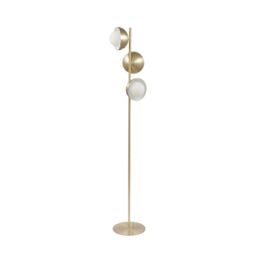 Ruma Brass Metal & White Orb Dome Floor Lamp 3 Bulb Art Deco Light in Gold - thumbnail 3