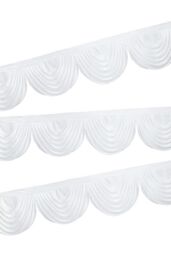 Neel Blue Swag Curtain Panel Ice Silk Detachable Swag Backdrop, 2 Metre in White