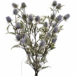 Lemon Pavilion Furniture and Decor Eryngium Blue Thistle Artificial Plant - L24 x W24 x H76 cm - Purple - thumbnail 4