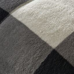 OHS Check Coverless Duvet Pillowcase Bedding Set Teddy Fleece Gingham Quilt 10.5 TOG in Light Grey - Size: Double - thumbnail 5