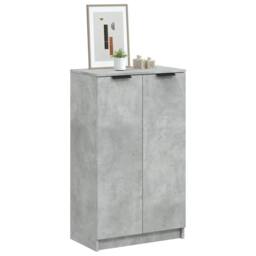 Berkfield Home Shoe Cabinet Concrete Grey 59x35x100 cm Engineered Wood - Size: 59 x 35 x 100 cm - thumbnail 2