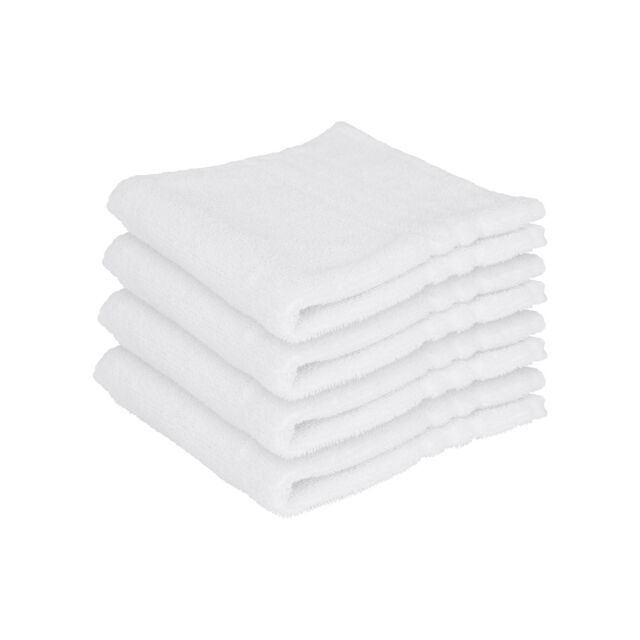 Nicola Spring Cotton Wash Cloths - 30cm x 30cm - Pack of 4 in White - image 1