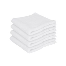 Nicola Spring Cotton Wash Cloths - 30cm x 30cm - Pack of 4 in White - thumbnail 1