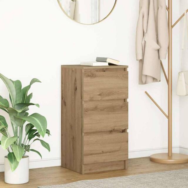 Berkfield Home Sideboard Artisan Oak 37.5x35x76 cm Engineered Wood in Brown - image 1