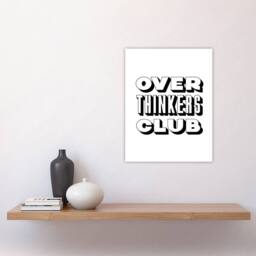 "Artery8 Overthinkers Club Black & White Simple Modern Wall Art Print - Size: W12"" x H16""" - thumbnail 4