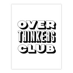 "Artery8 Overthinkers Club Black & White Simple Modern Wall Art Print - Size: W12"" x H16""" - thumbnail 1