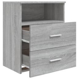 Berkfield Home Modern Bed Cabinet Grey Sonoma 50x32x60 cm - Size: 50 x 32 x 60 cm - thumbnail 6
