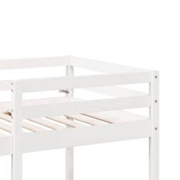 Berkfield Home Loft Bed Frame with Desk & Chairs White 90x200cm Solid Wood Pine - Size: 90x200 cm - thumbnail 8
