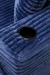 Living and Home Corduroy Chaise Lounge Sofa Bed in Blue - thumbnail 6