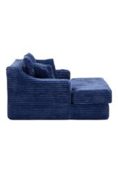 Living and Home Corduroy Chaise Lounge Sofa Bed in Blue - thumbnail 5