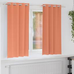 Berkfield Home Bright Curtains with Curtains 2 pcs Terracotta 175 x 140 cm Polyester - thumbnail 2