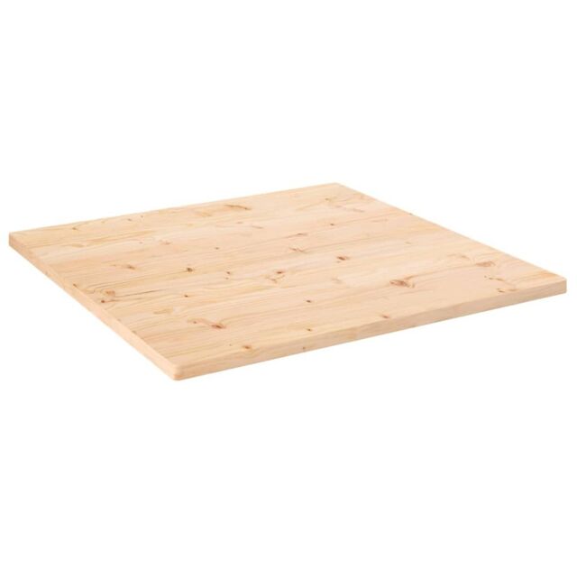 Berkfield Home Table Top 80x80x2.5 cm Solid Wood Pine Square in Brown - image 1