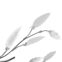 Berkfield Home Transparent&White Ceiling Lamp Acrylic Crystal Leaf Arms 5 E14 Bulbs in White - thumbnail 3