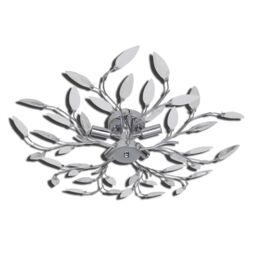 Berkfield Home Transparent&White Ceiling Lamp Acrylic Crystal Leaf Arms 5 E14 Bulbs in White - thumbnail 4