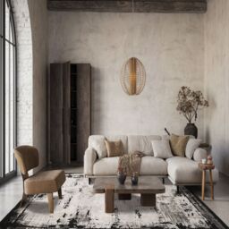 Desire Rugs Mayfair Living Room Area Rug Metallic Sheen Modern Frame Design in Black - Size: 160 cm x 230 cm - thumbnail 3
