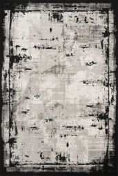 Desire Rugs Mayfair Living Room Area Rug Metallic Sheen Modern Frame Design in Black - Size: 160 cm x 230 cm - thumbnail 2