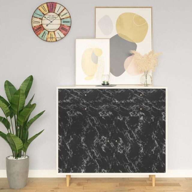 Berkfield Home Self-adhesive Furniture Film Black Stone 500x90 cm PVC - image 1