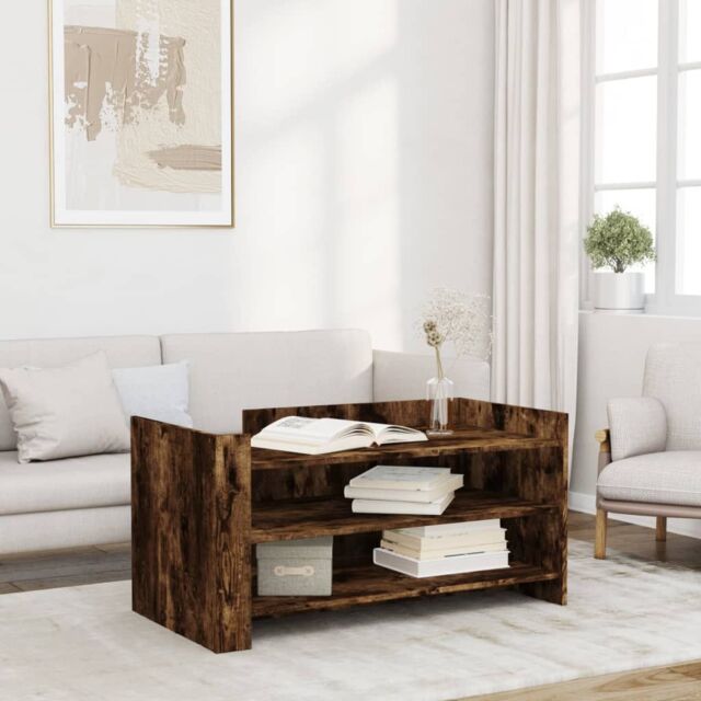 Berkfield Home Coffee Table Smoked Oak 100x50x50 cm Engineered Wood in Brown - Size: 100 x 50 x 50 cm - image 1