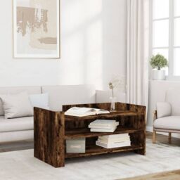 Berkfield Home Coffee Table Smoked Oak 100x50x50 cm Engineered Wood in Brown - Size: 100 x 50 x 50 cm - thumbnail 1