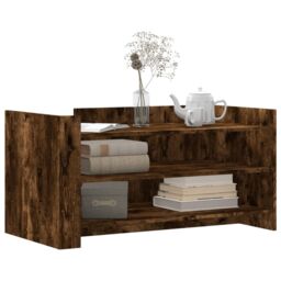 Berkfield Home Coffee Table Smoked Oak 100x50x50 cm Engineered Wood in Brown - Size: 100 x 50 x 50 cm - thumbnail 3