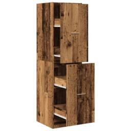 Berkfield Home Elegant Apothecary Cabinet¬†Old Wood 40x41x144.5 cm Engineered Wood in Brown - thumbnail 3
