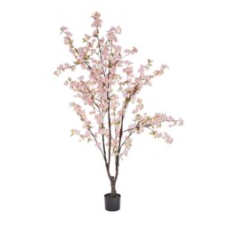 mysmartbuy Artificial Pink Cherry Tree in Black Pot - Indoor Outdoor Faux Plant - thumbnail 3