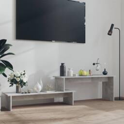 Berkfield Home TV Cabinet Concrete Grey 180x30x43 cm Engineered Wood - Size: 180 x 30 x 43 cm - thumbnail 2