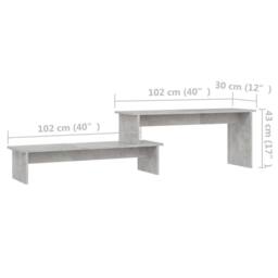Berkfield Home TV Cabinet Concrete Grey 180x30x43 cm Engineered Wood - Size: 180 x 30 x 43 cm - thumbnail 7
