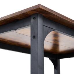 VOGREX Vintage Industrial Tall Bar Table Stools Rustic Kitchen Dining Set in Brown - thumbnail 5