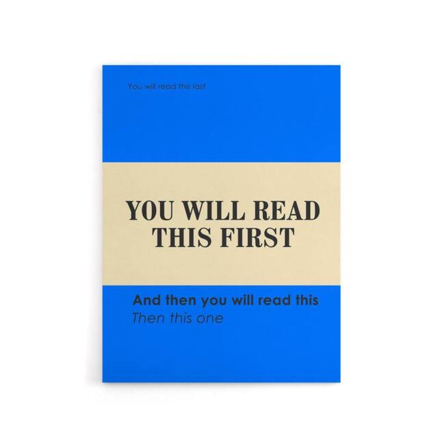 "Artery8 You Will Read This First Blue Simple Modern Canvas Wall Art Print - Size: W12"" x H16""" - image 1