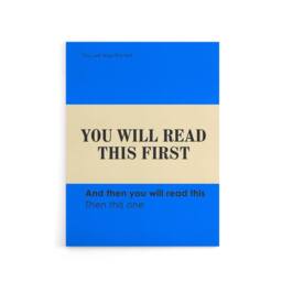 "Artery8 You Will Read This First Blue Simple Modern Canvas Wall Art Print - Size: W12"" x H16""" - thumbnail 1