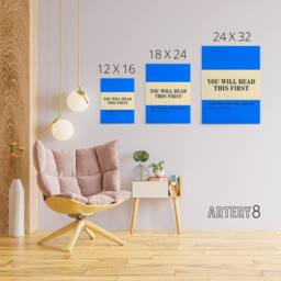 "Artery8 You Will Read This First Blue Simple Modern Canvas Wall Art Print - Size: W12"" x H16""" - thumbnail 4
