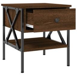 Berkfield Home Bedside Tables 2 pcs Brown Oak 40x42x45 cm Engineered Wood - Size: 40 x 42 x 45 cm - thumbnail 7