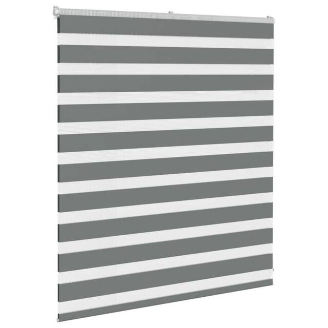 Berkfield Home Elegant Zebra Blind Dark Grey 135x100 cm Fabric Width 130.9 cm Po - image 1