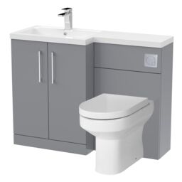 Balterley Floor Standing Vanity, WC Unit, Pan, Seat & Cistern - Satin Grey - thumbnail 1