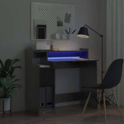 Berkfield Home Desk with Desk Lamps with Shelf with Storage Black oak Engineered wood - thumbnail 6