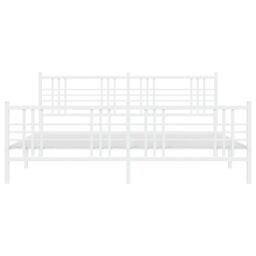 Berkfield Home Metal Bed Frame without Mattress with Footboard White 193x203cm - Size: 193x203 cm - thumbnail 4