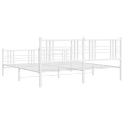 Berkfield Home Metal Bed Frame without Mattress with Footboard White 193x203cm - Size: 193x203 cm - thumbnail 6